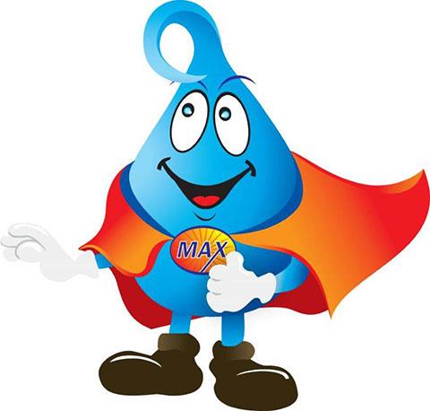 Water droplet mascot logo