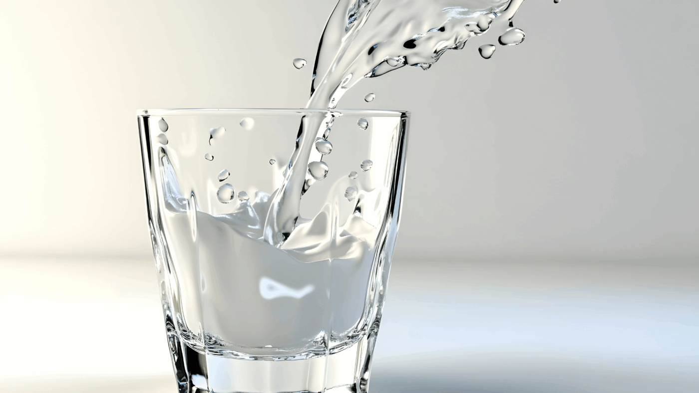 water pouring into glass